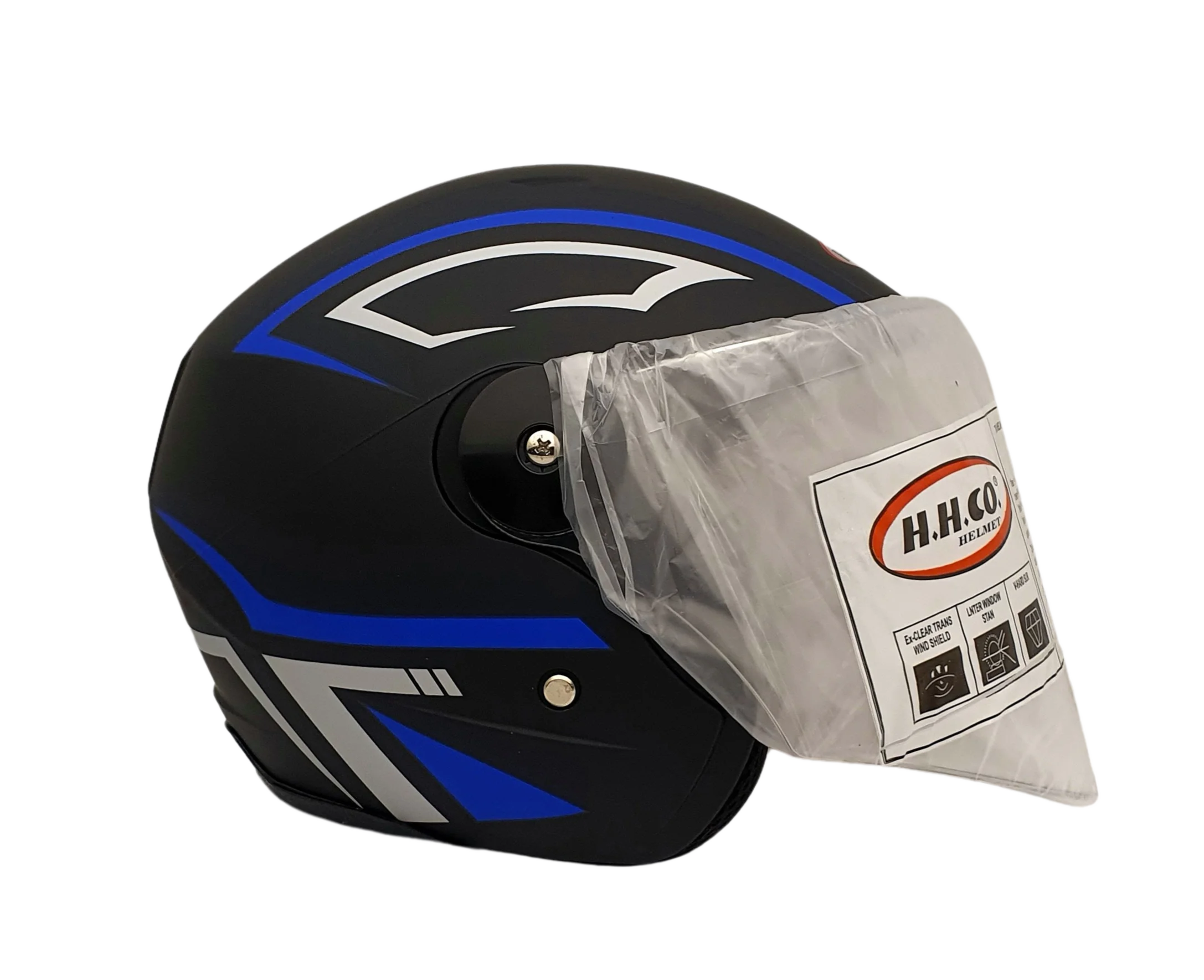 CRUSH 20 Black Blue Matte Helmet Side View